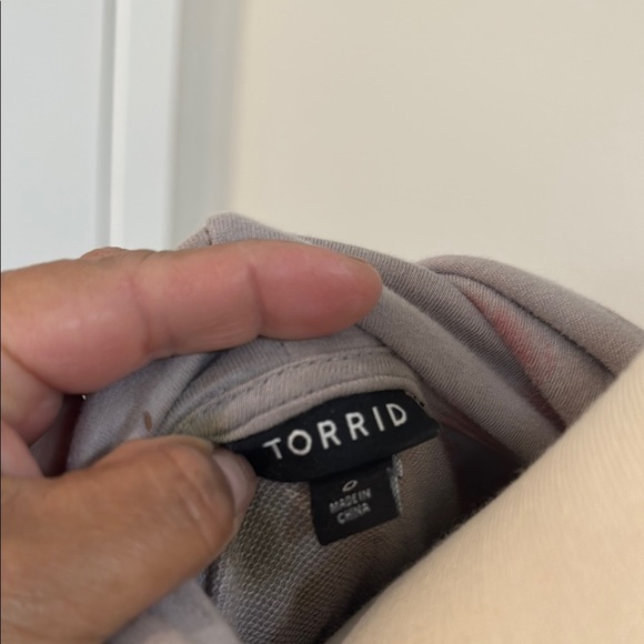 Torrid Gray and Pink Hooded Jacket with Graphic Design - Picture 5 of 5